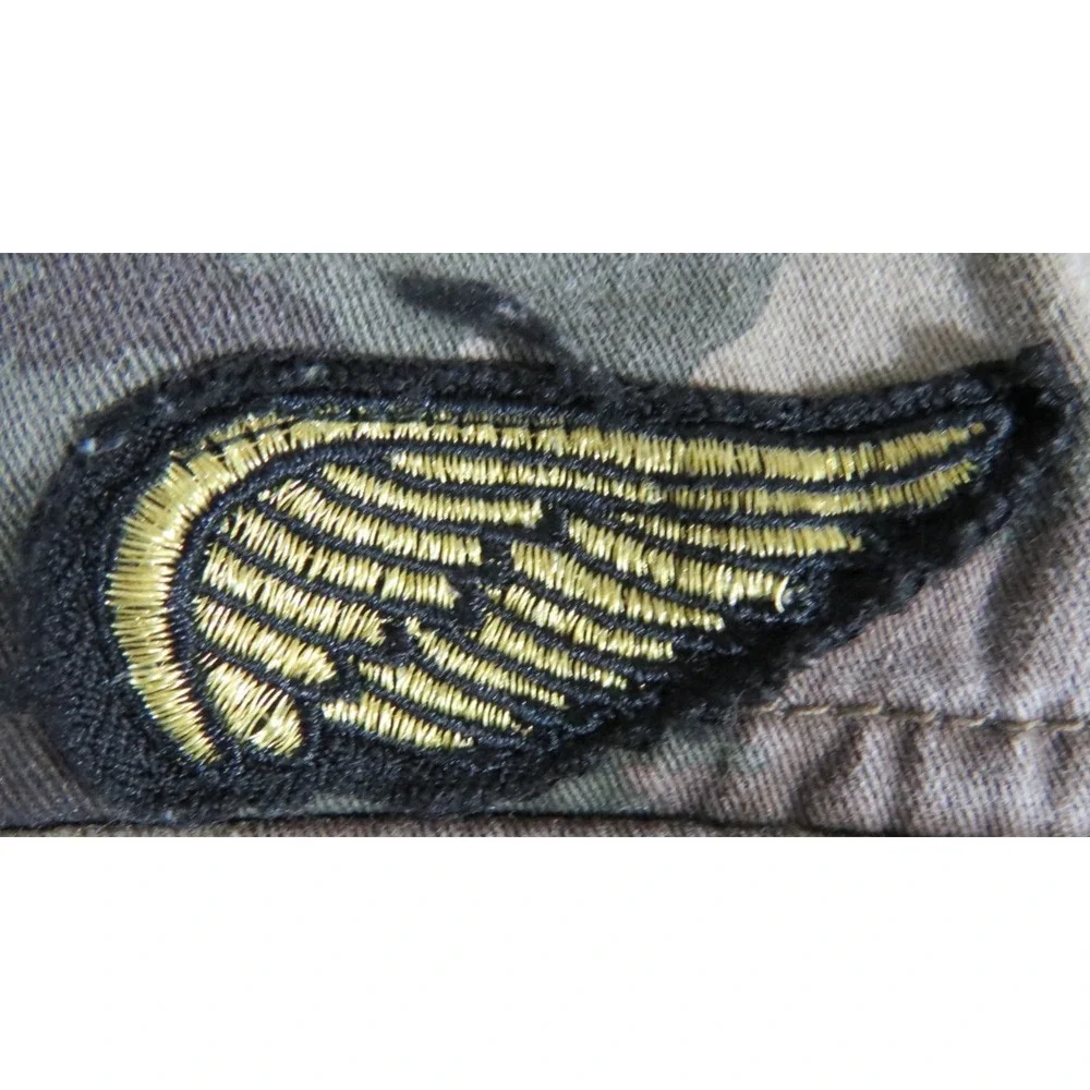 Lazer Men L Camo Military Utility Shirt Jacket Embroidered Wings Patch Shacket